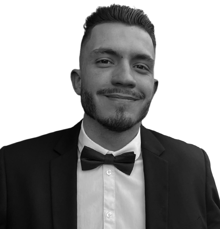Photo professionnelle en noir & blanc de Mathieu Betton, webdesigner en freelance à Nantes.