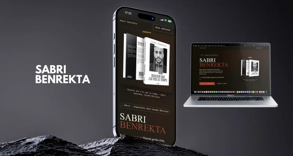 Projet landing page de Sabri Benrekta réalisé par Mathieu Betton, webdesigner à Nantes