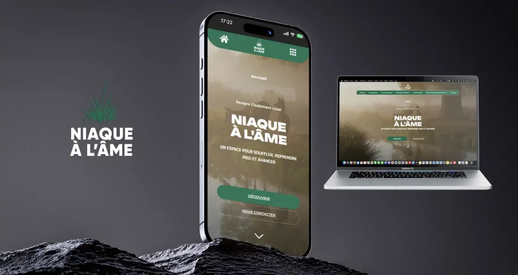 Projet création de site vitrine pour l'association Niaque à l'Âme, réalisé par Mathieu Betton, webdesigner à Nantes