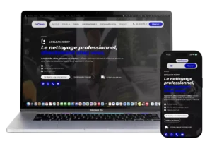 Mockup du site internet LoClean réalisé par Mathieu Betton, webdesigner à Nantes