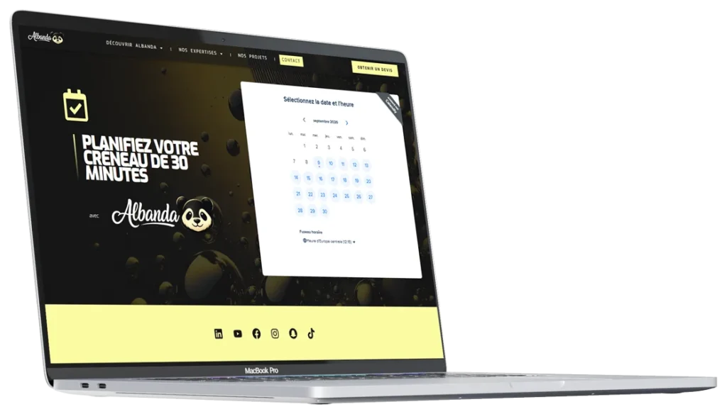 Mockup du site internet Albanda réalisé par Mathieu Betton, webdesigner à Nantes