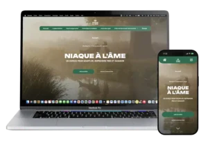 Mockup du site vitrine de l'association Niaque à l'Âme réalisé par Mathieu Betton, webdesigner à Nantes